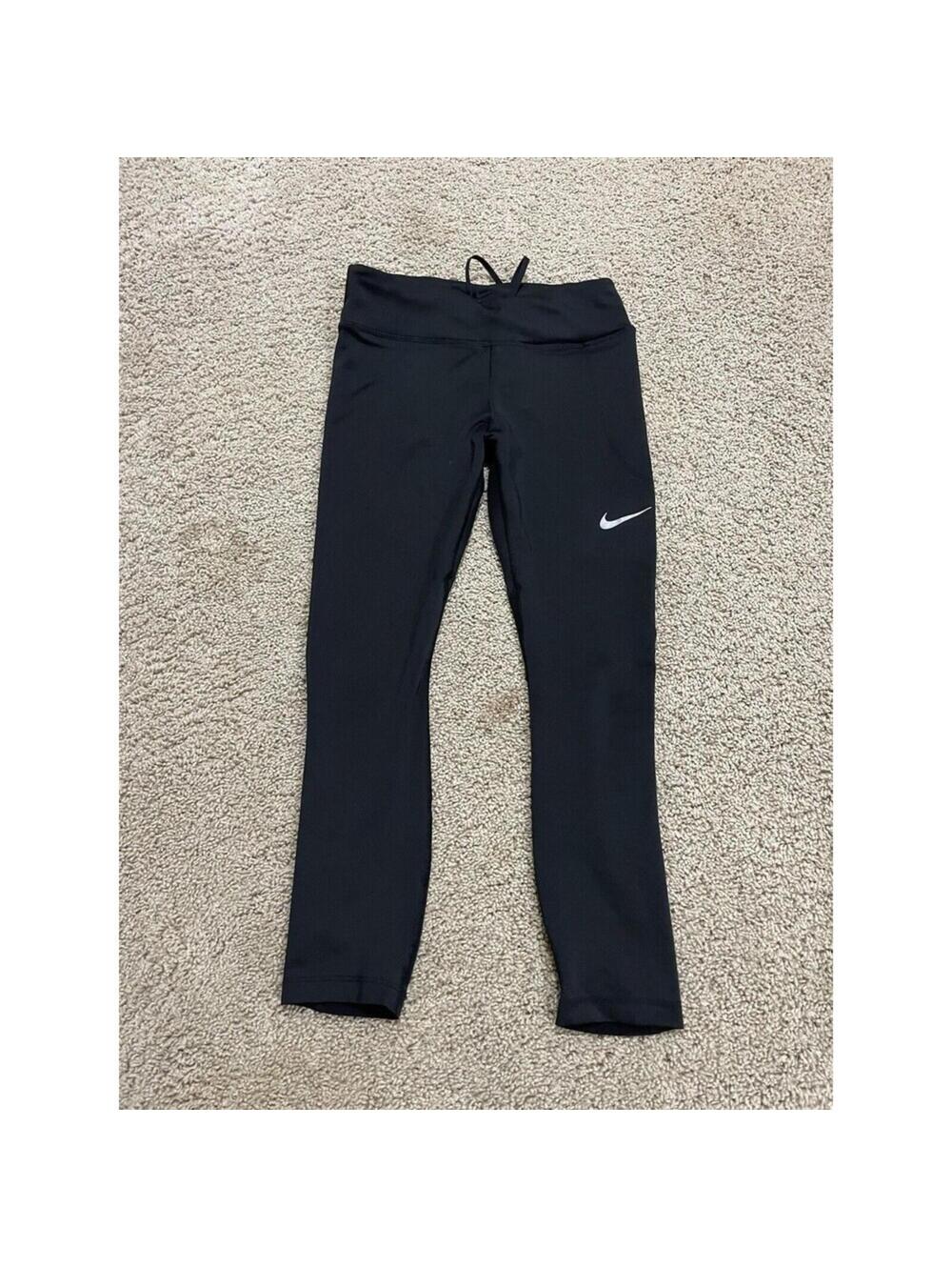 Women’s Nike Dri-fit Black Running Leggings With Net/see Trough Element S Small